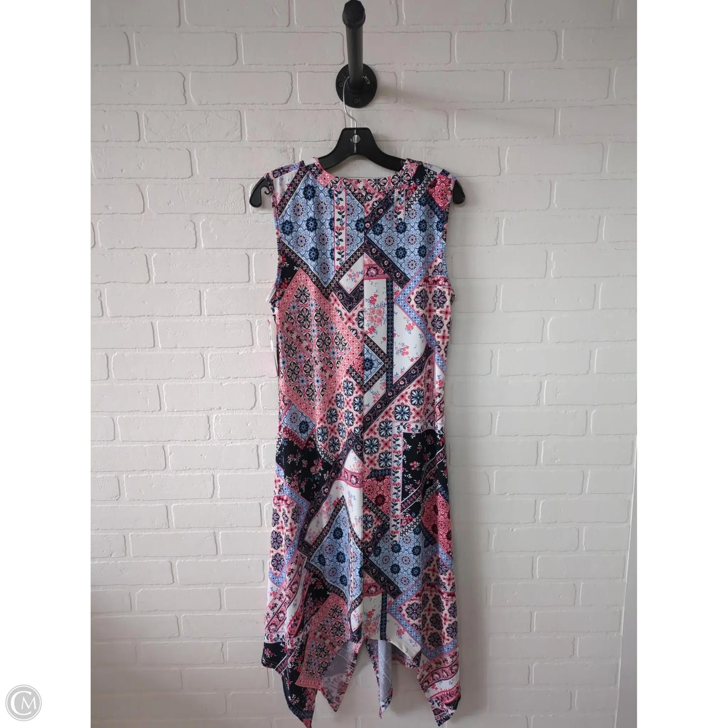 Dress Casual Midi By Nina Leonard In Blue & Pink, Size: M