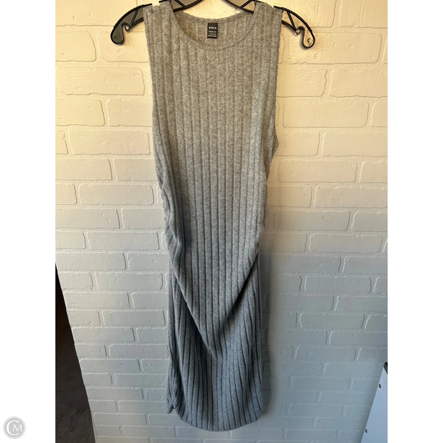 Dress Casual Midi By Shein In Grey, Size: L