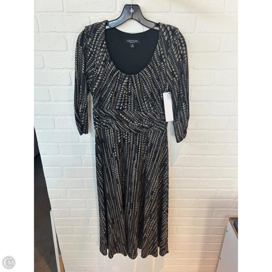 Dress Casual Midi By Perceptions In Black & Cream, Size: M