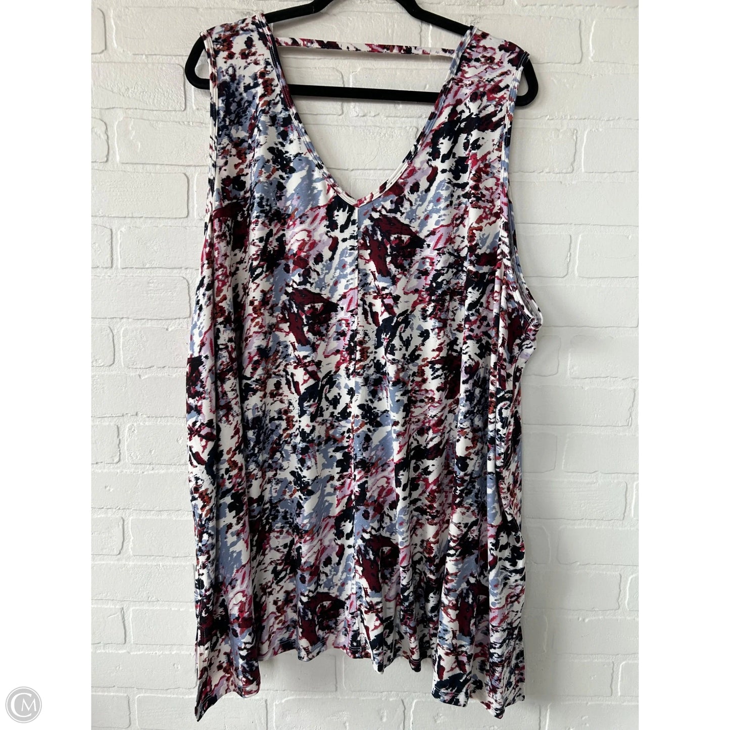 Top Sleeveless Basic By Lane Bryant In Blue & Cream, Size: 4x