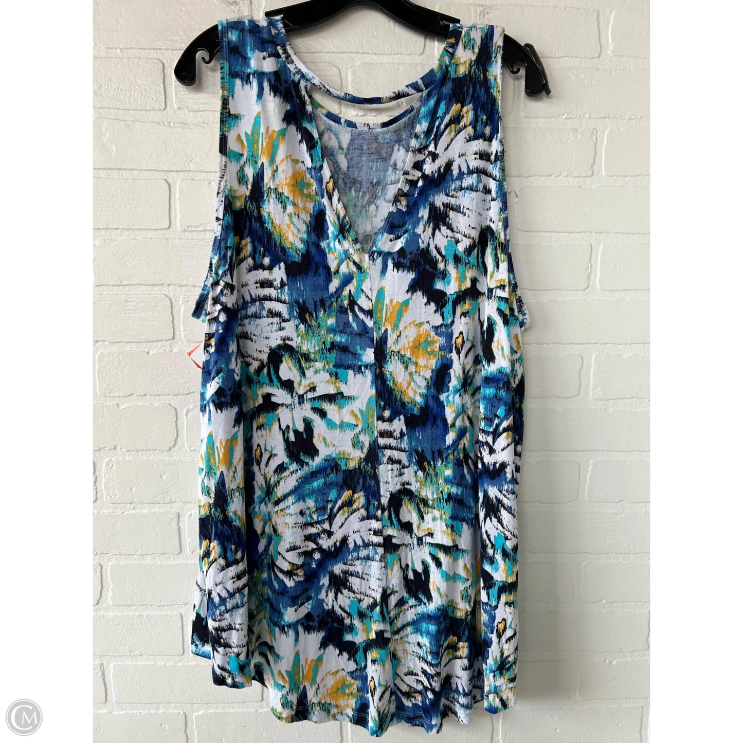 Top Sleeveless Basic By Lane Bryant In Blue & White, Size: 3x