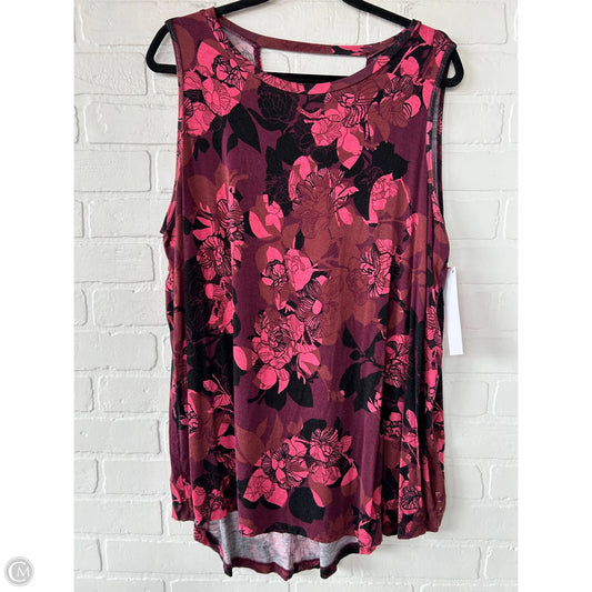 Top Sleeveless Basic By Lane Bryant In Red & Tan, Size: 1x