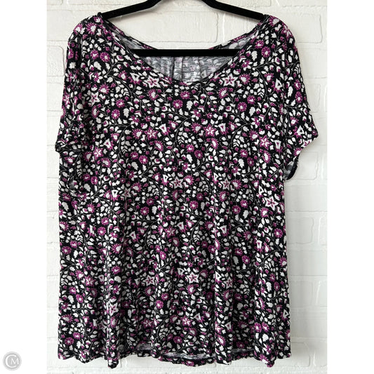 Top Short Sleeve By Lane Bryant In Black & Purple, Size: Xl