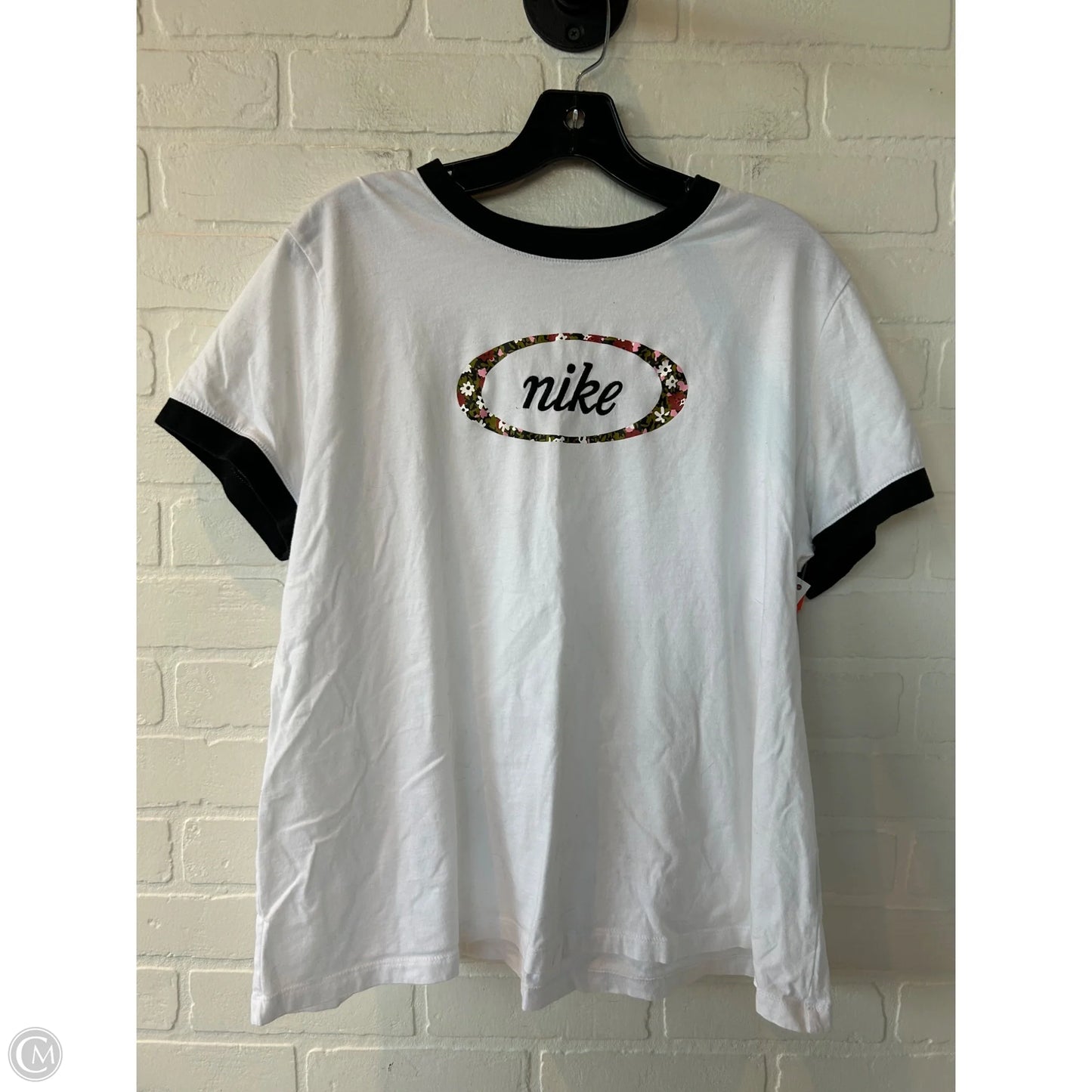 Athletic Top Short Sleeve By Nike In Blue & White, Size: Xxl