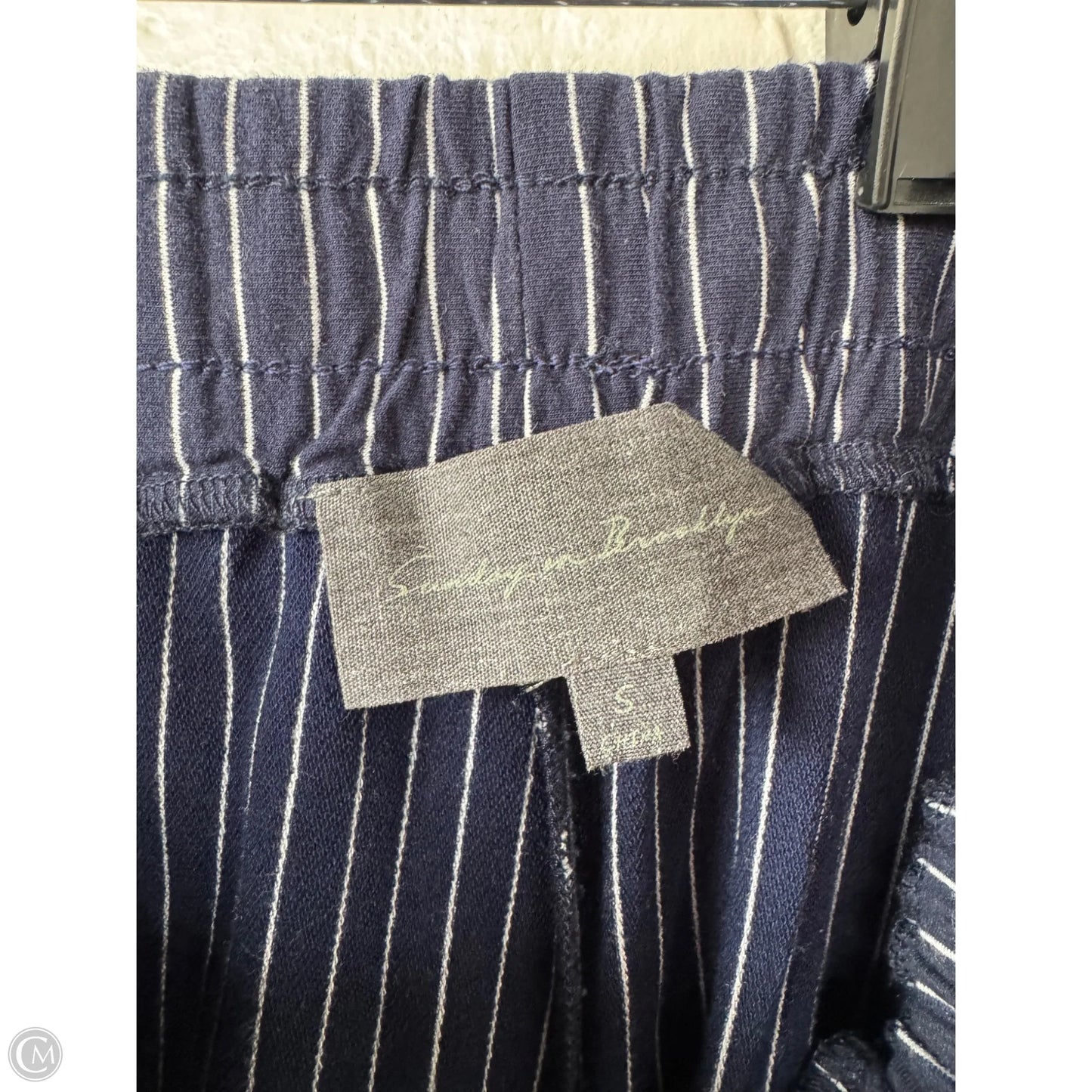 Pants Cropped By Sunday In Brooklyn In Blue & White, Size: 4