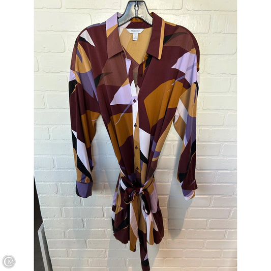 Dress Casual Short By Nine West Apparel In Brown & Purple, Size: L