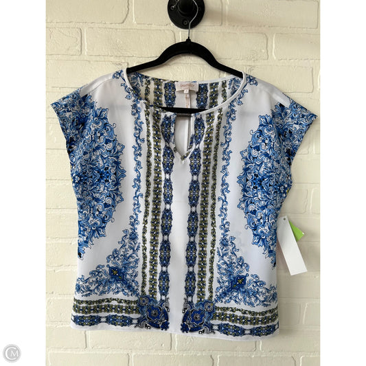 Top Sleeveless By Laundry In Blue & White, Size: S