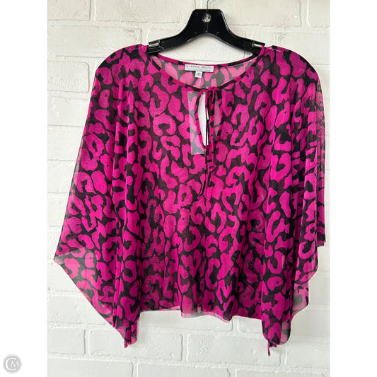 Top Long Sleeve By Alberto Makali In Black & Pink, Size: S