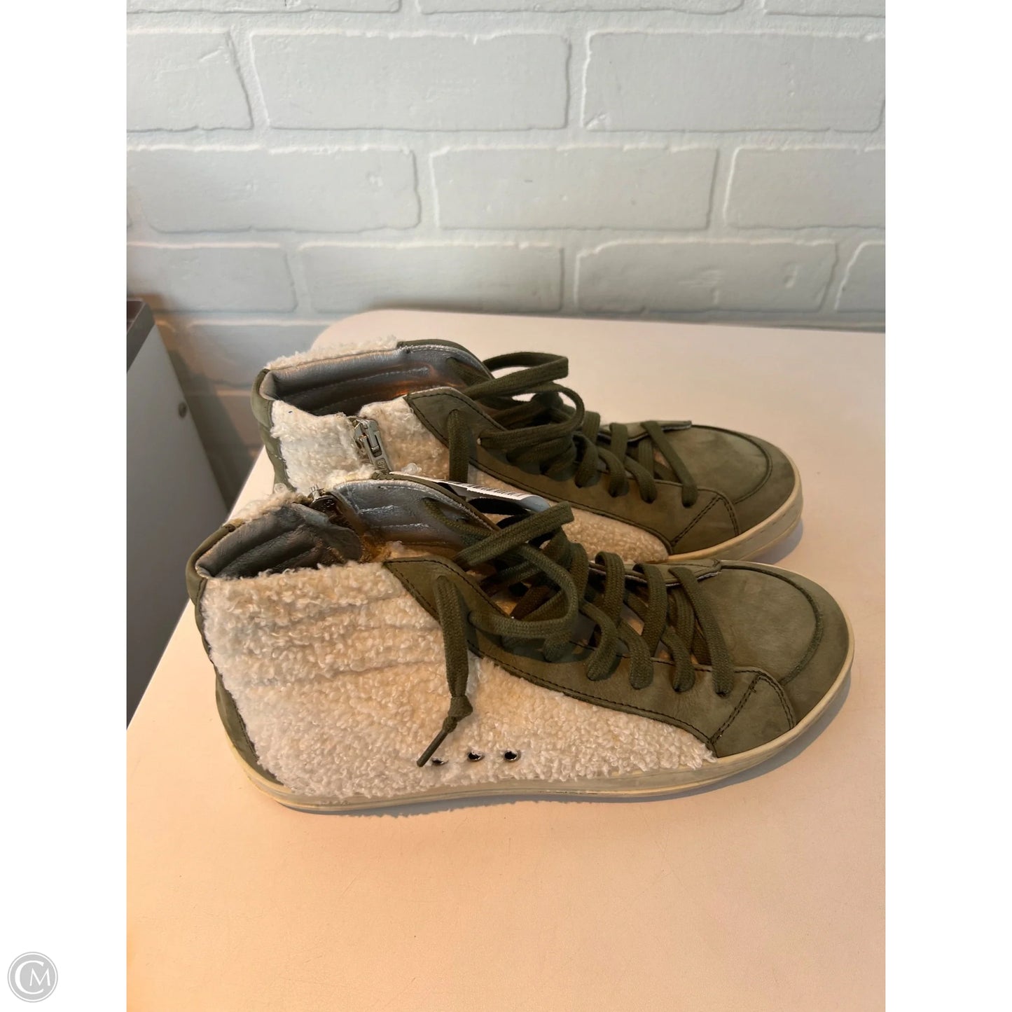 Shoes Sneakers By P448 In Cream & Green, Size: 7.5