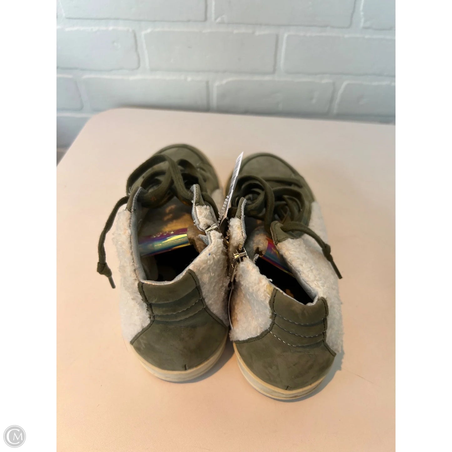 Shoes Sneakers By P448 In Cream & Green, Size: 7.5