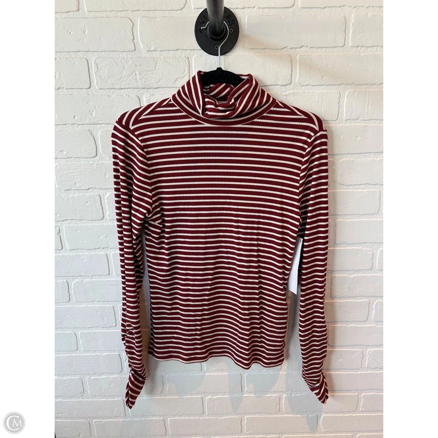 Top Long Sleeve By Levis In Red & White, Size: M