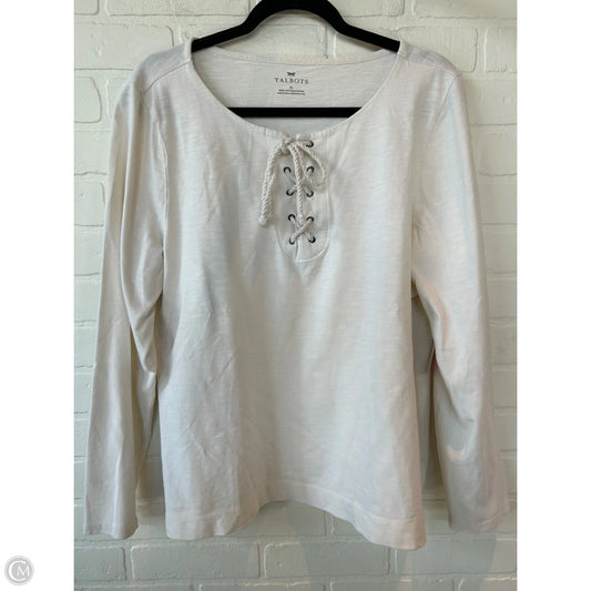 Top Long Sleeve By Talbots In Cream, Size: Xl