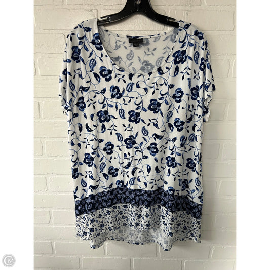 Top Short Sleeve By J. Jill In Blue & White, Size: M