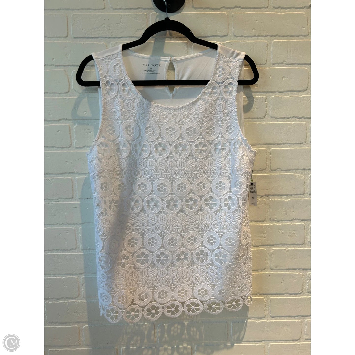 Top Sleeveless By Talbots In White, Size: M
