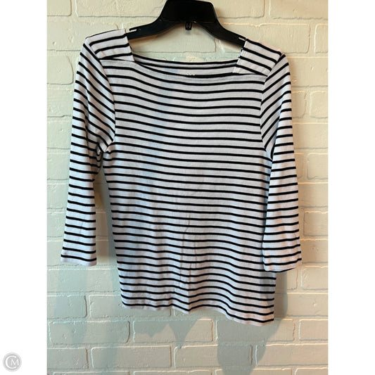 Top Long Sleeve By Chicos In Black & White, Size: M