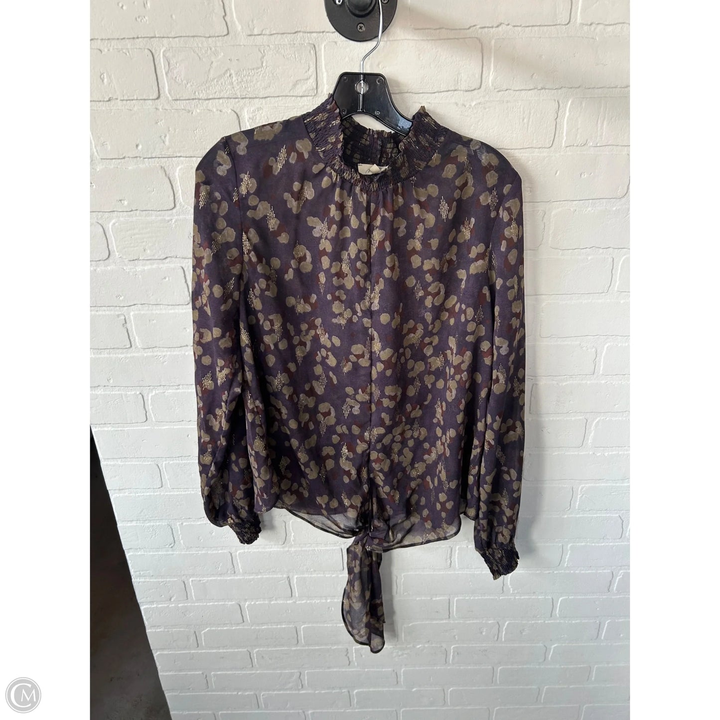 Top Long Sleeve By Mystree In Purple & Tan, Size: Large