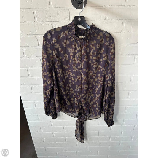Top Long Sleeve By Mystree In Purple & Tan, Size: Large