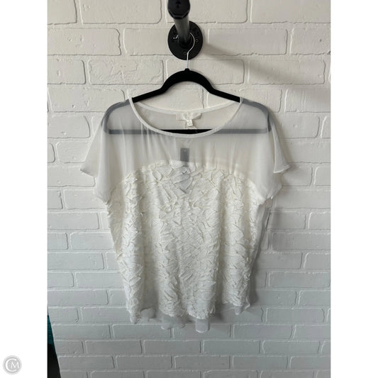 Top Short Sleeve By Lumiere In White, Size: S