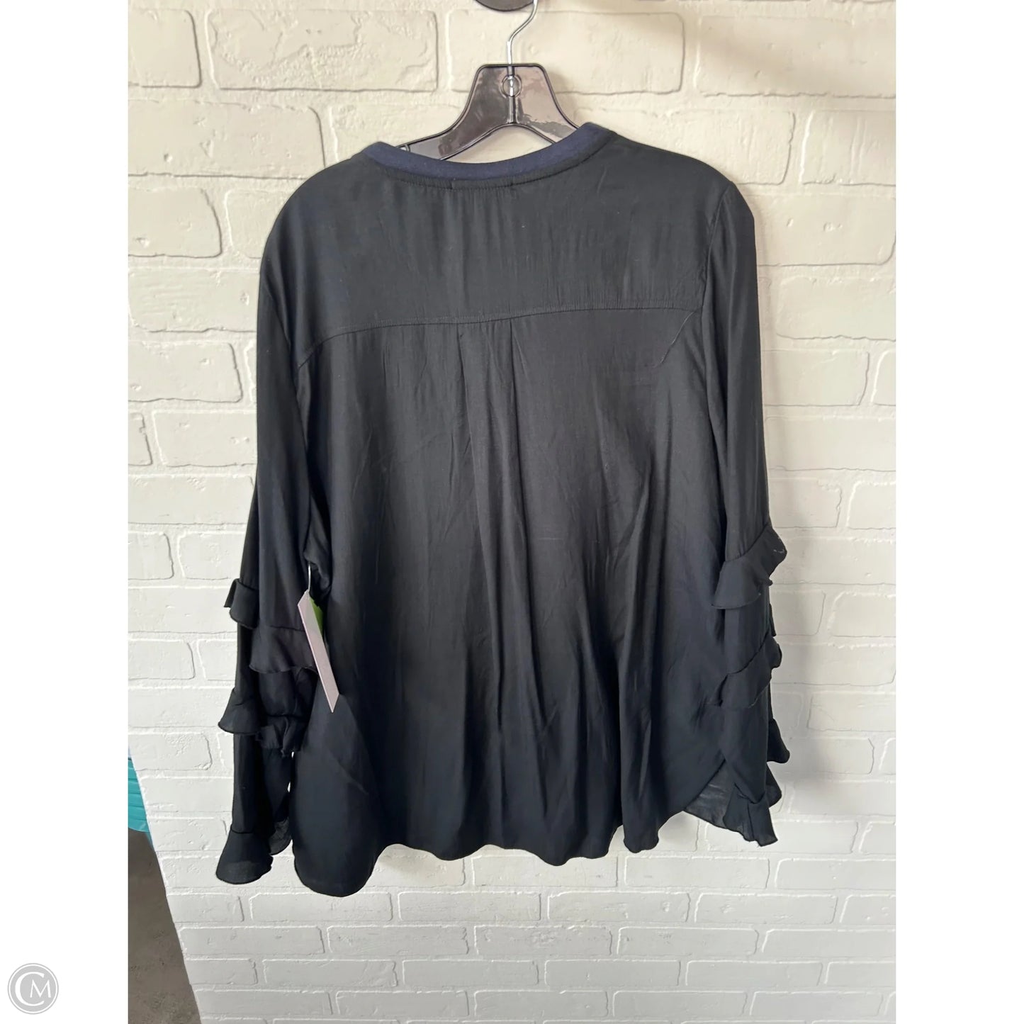Top Long Sleeve By Lane Bryant In Black & Blue, Size: 1x