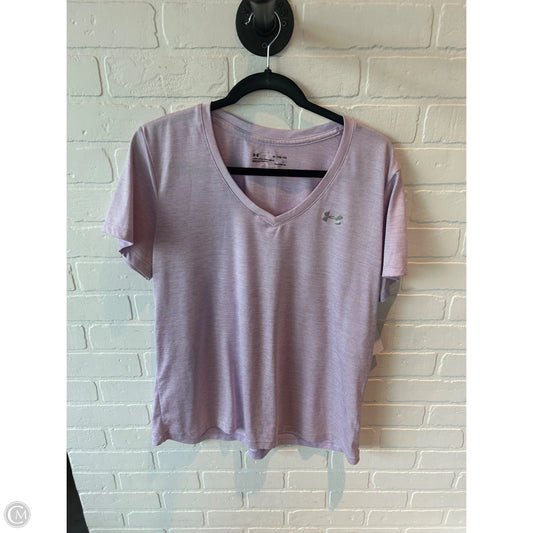 Athletic Top Short Sleeve By Under Armour In Purple, Size: Xl
