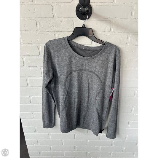 Athletic Top Long Sleeve Crewneck By Lululemon In Grey, Size: M