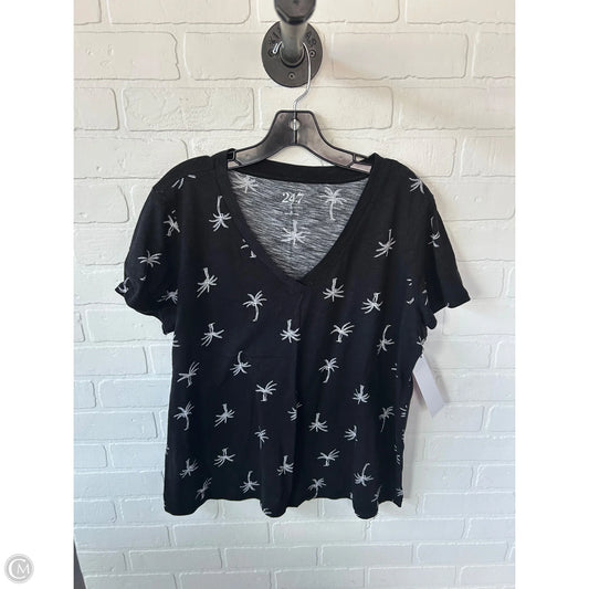Top Short Sleeve Basic By Maurices In Black & White, Size: Xl