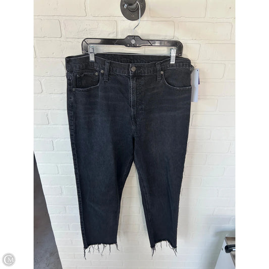 Jeans Straight By Gap In Black Denim, Size: 16