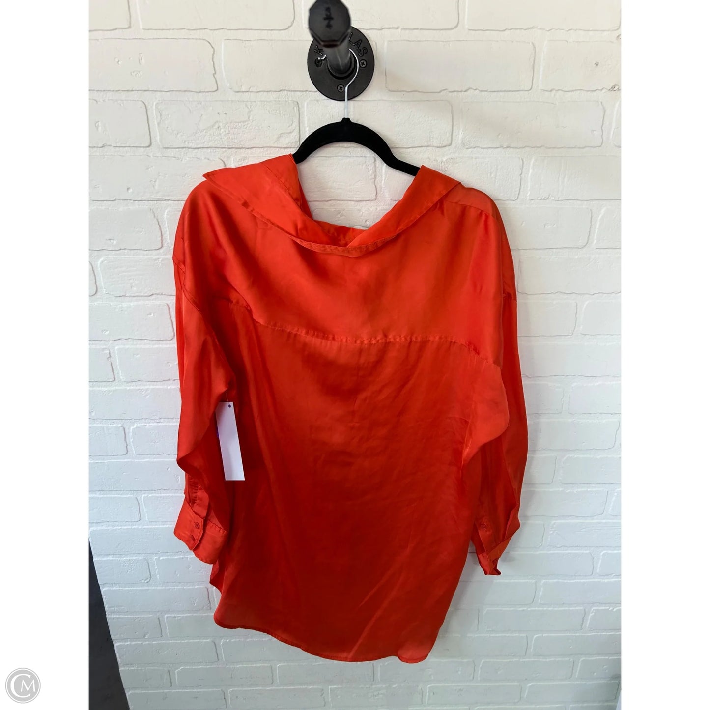 Top Long Sleeve By H&m In Orange, Size: S