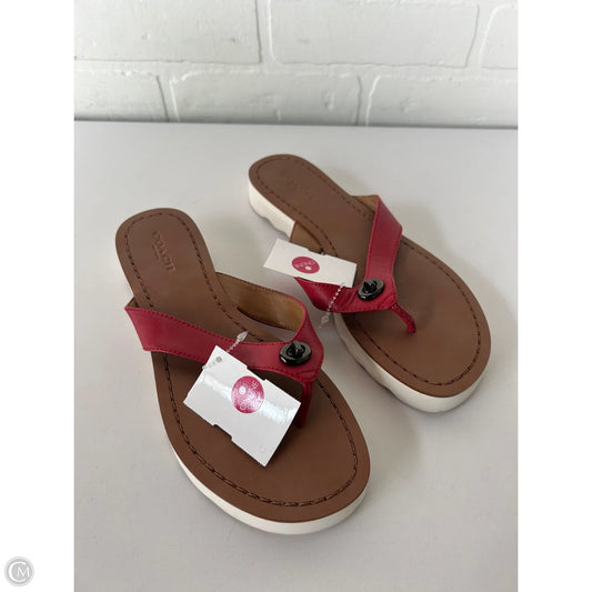 Sandals Designer By Coach In Red, Size: 6