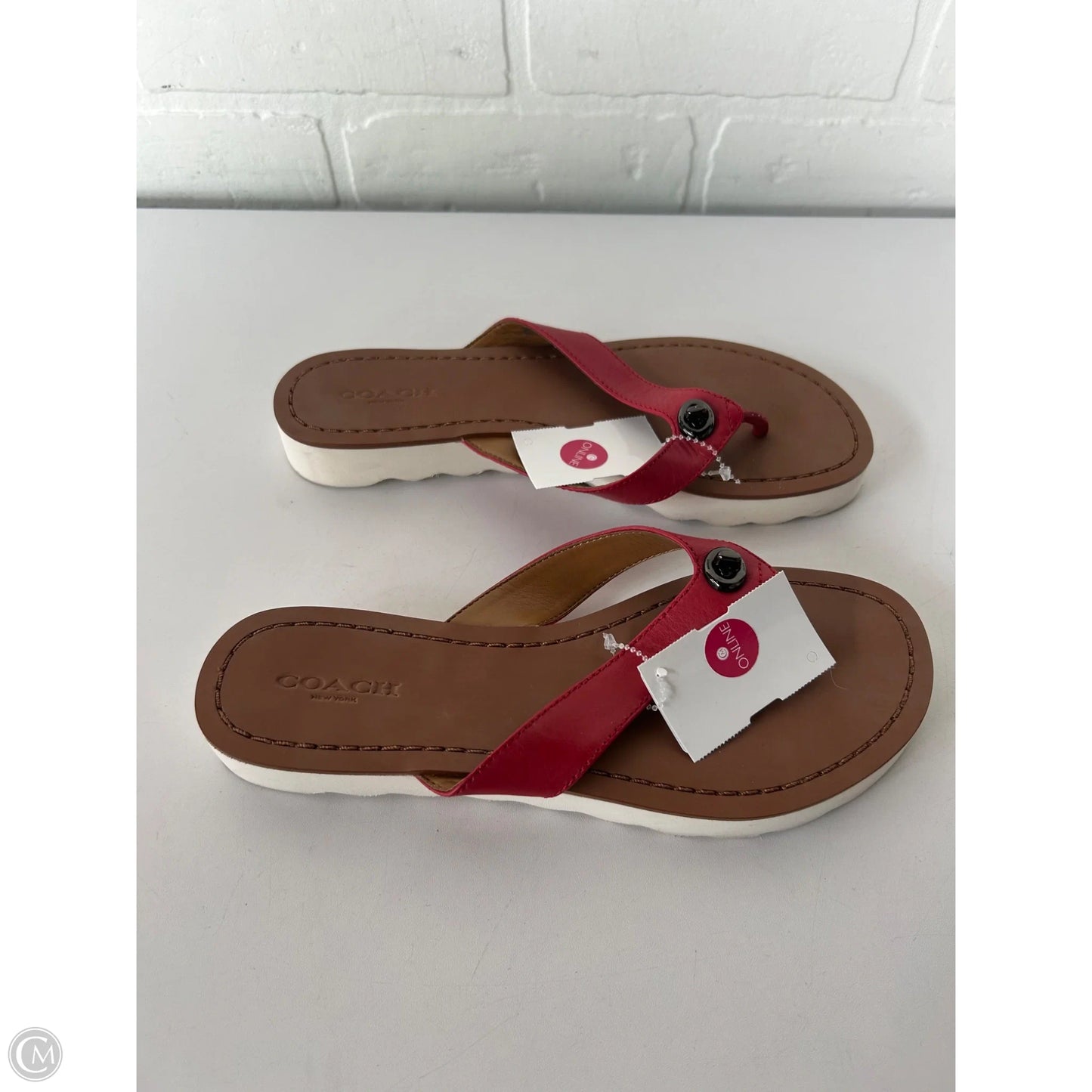 Sandals Designer By Coach In Red, Size: 6