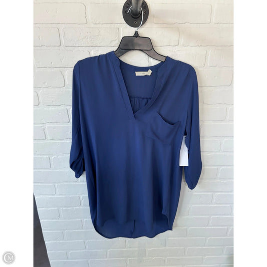Top 3/4 Sleeve By Lush In Blue, Size: S