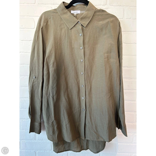 Top Long Sleeve By Calvin Klein In Green, Size: Xl