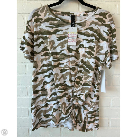 Top Short Sleeve Basic By Bobi In Green & White, Size: Xl