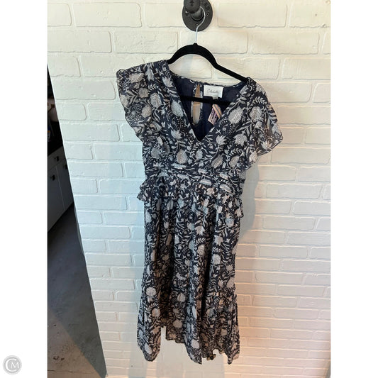 Dress Casual Midi By Cmb In Blue & White, Size: S