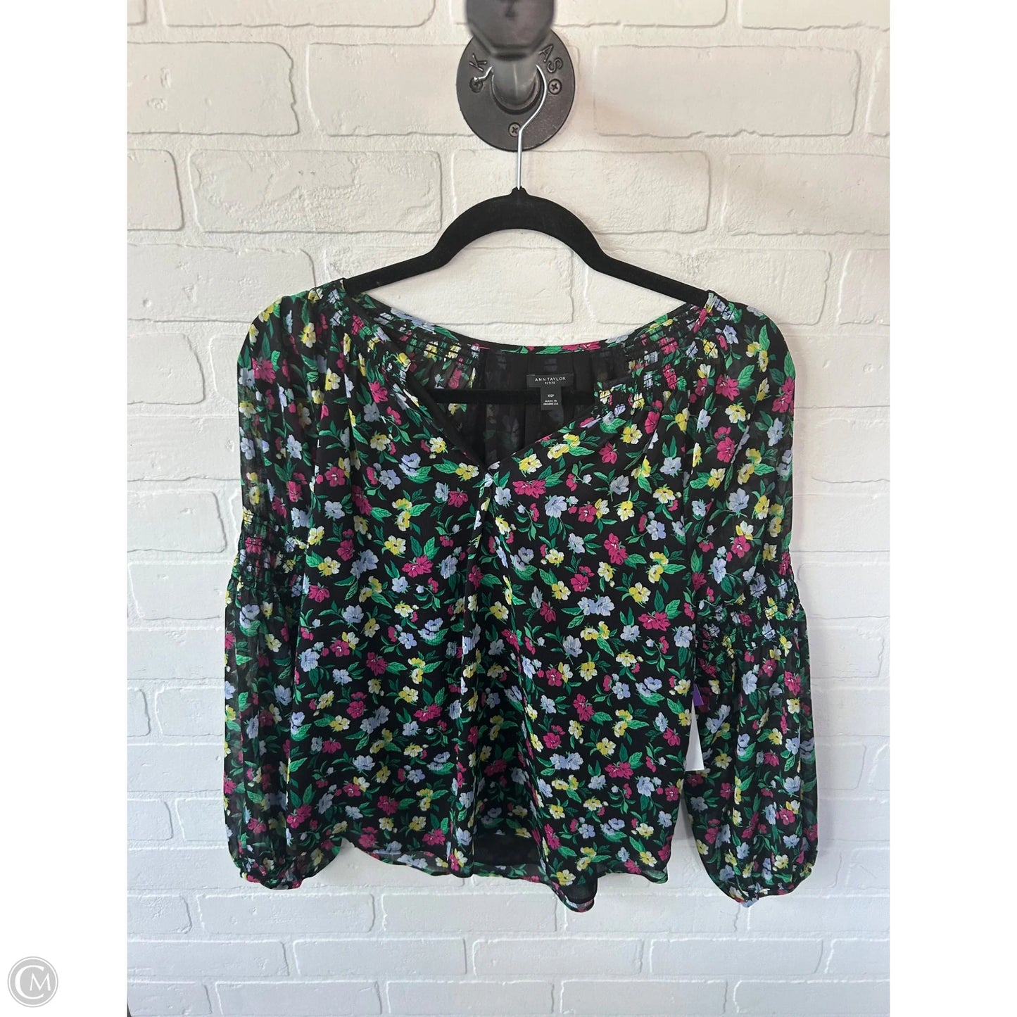 Top Long Sleeve By Ann Taylor In Black, Size: Xsp