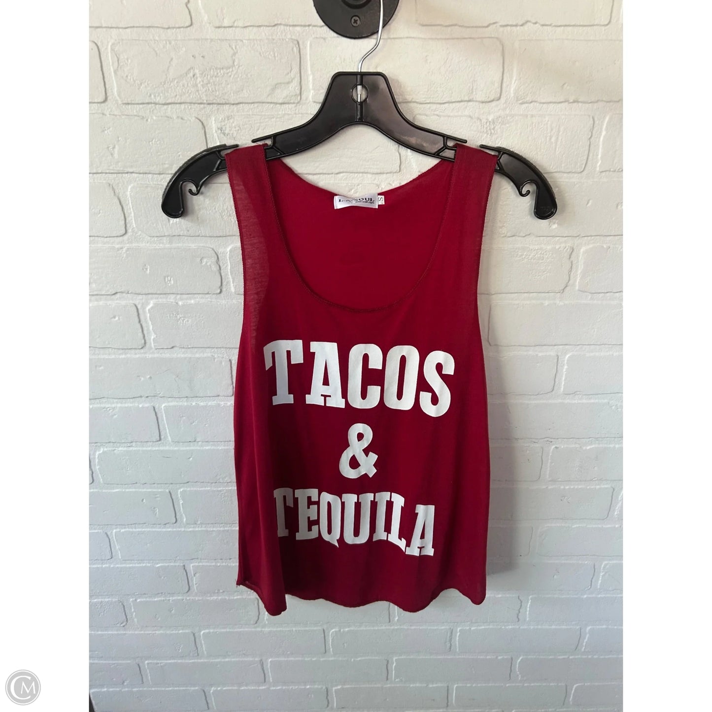 Tank Top By Cme In Red & White, Size: S