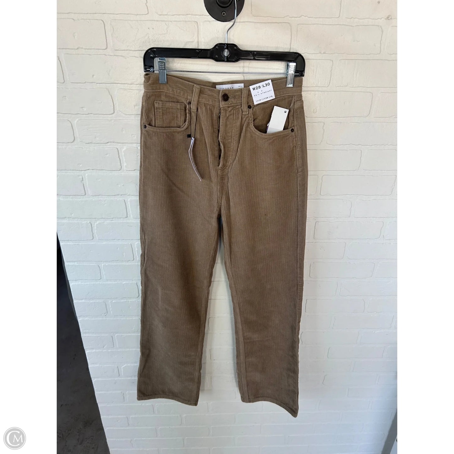 Pants Corduroy By Top Shop In Tan, Size: 6