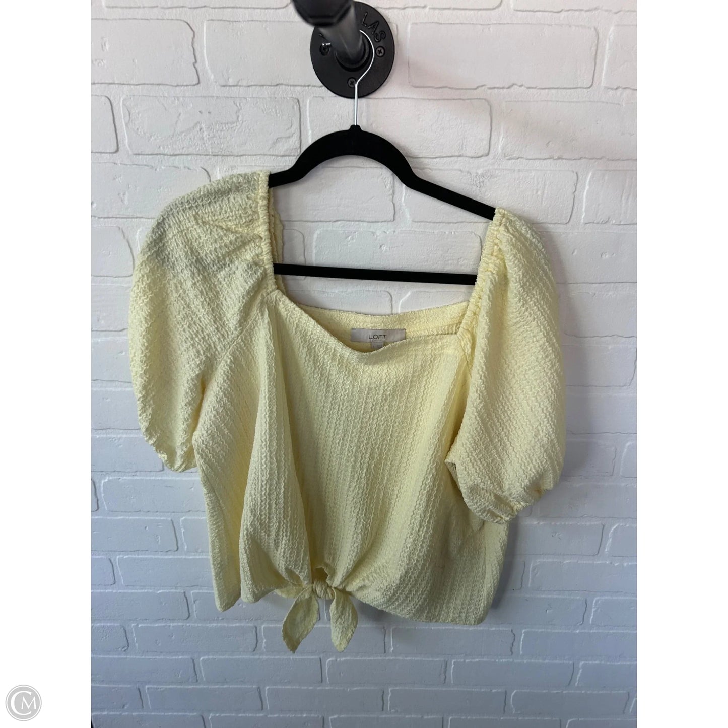 Top Short Sleeve By Loft In Yellow, Size: L