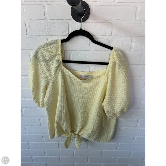 Top Short Sleeve By Loft In Yellow, Size: L