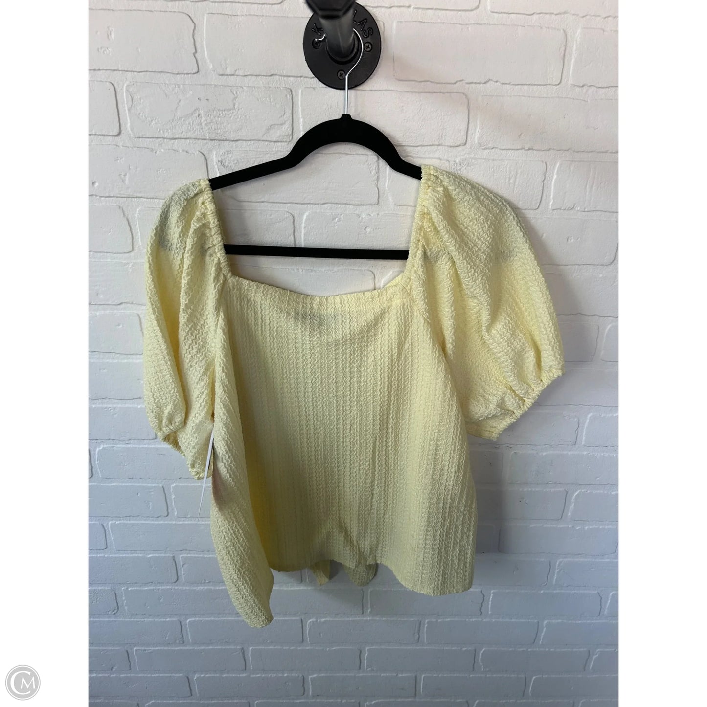 Top Short Sleeve By Loft In Yellow, Size: L