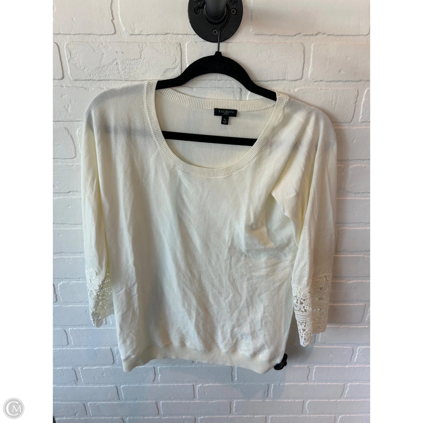 Sweater By Talbots In Cream, Size: S