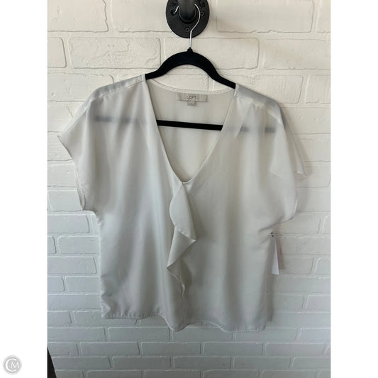 Top Short Sleeve By Loft In Ivory, Size: L