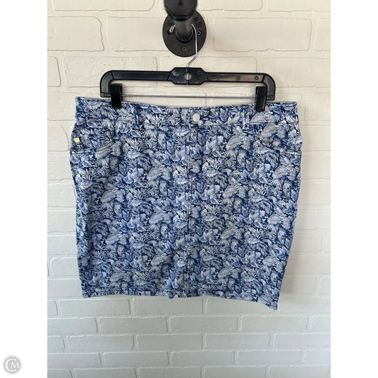 Skirt Mini & Short By Clothes Mentor In Blue & White, Size: 14