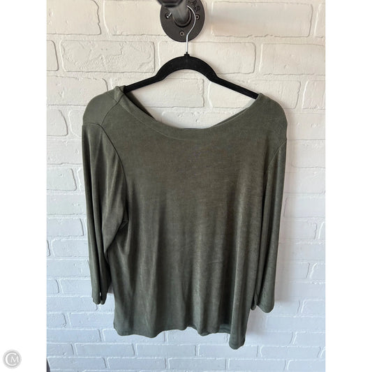 Top 3/4 Sleeve By Chicos In Green, Size: L