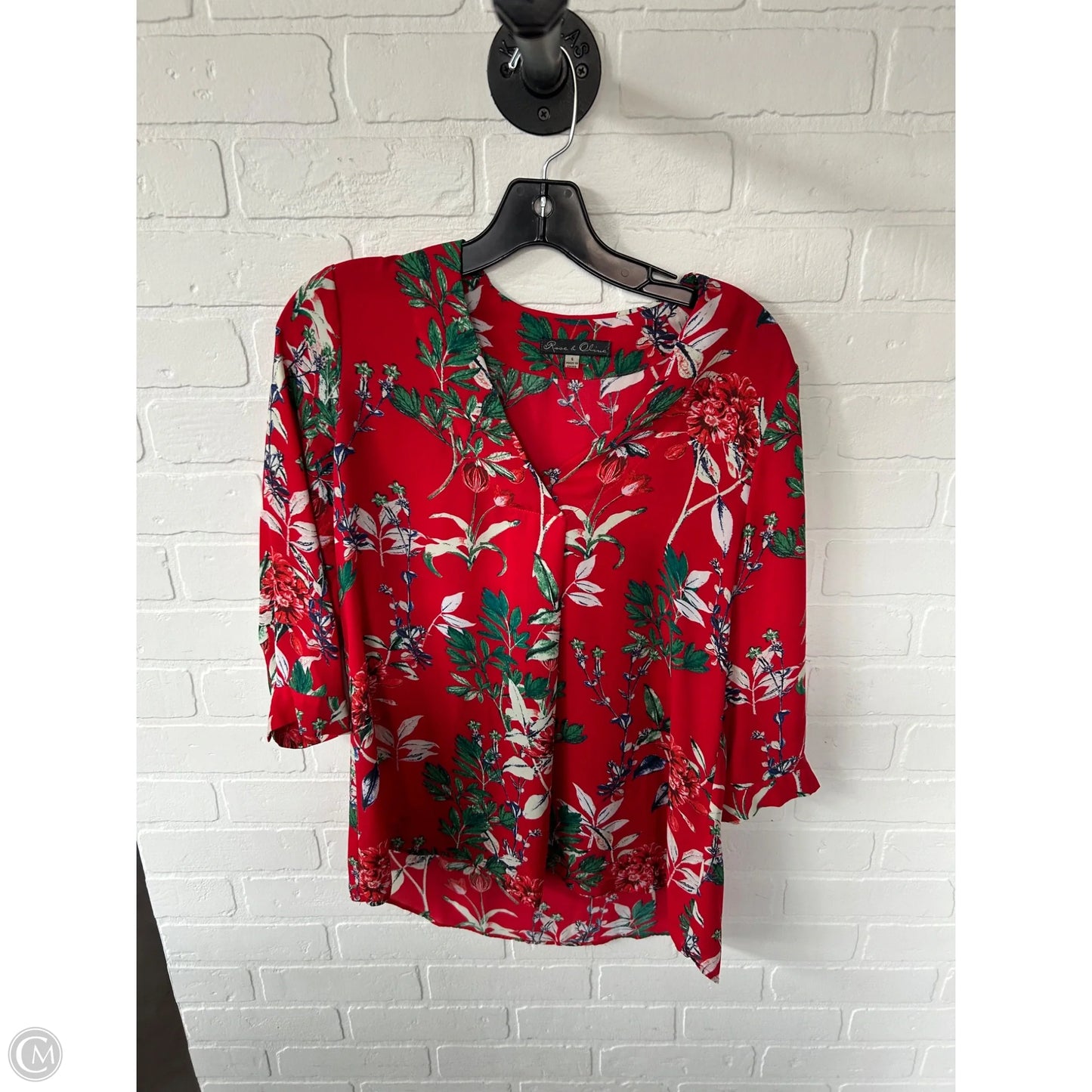 Top Long Sleeve By Rose And Olive In Red, Size: S