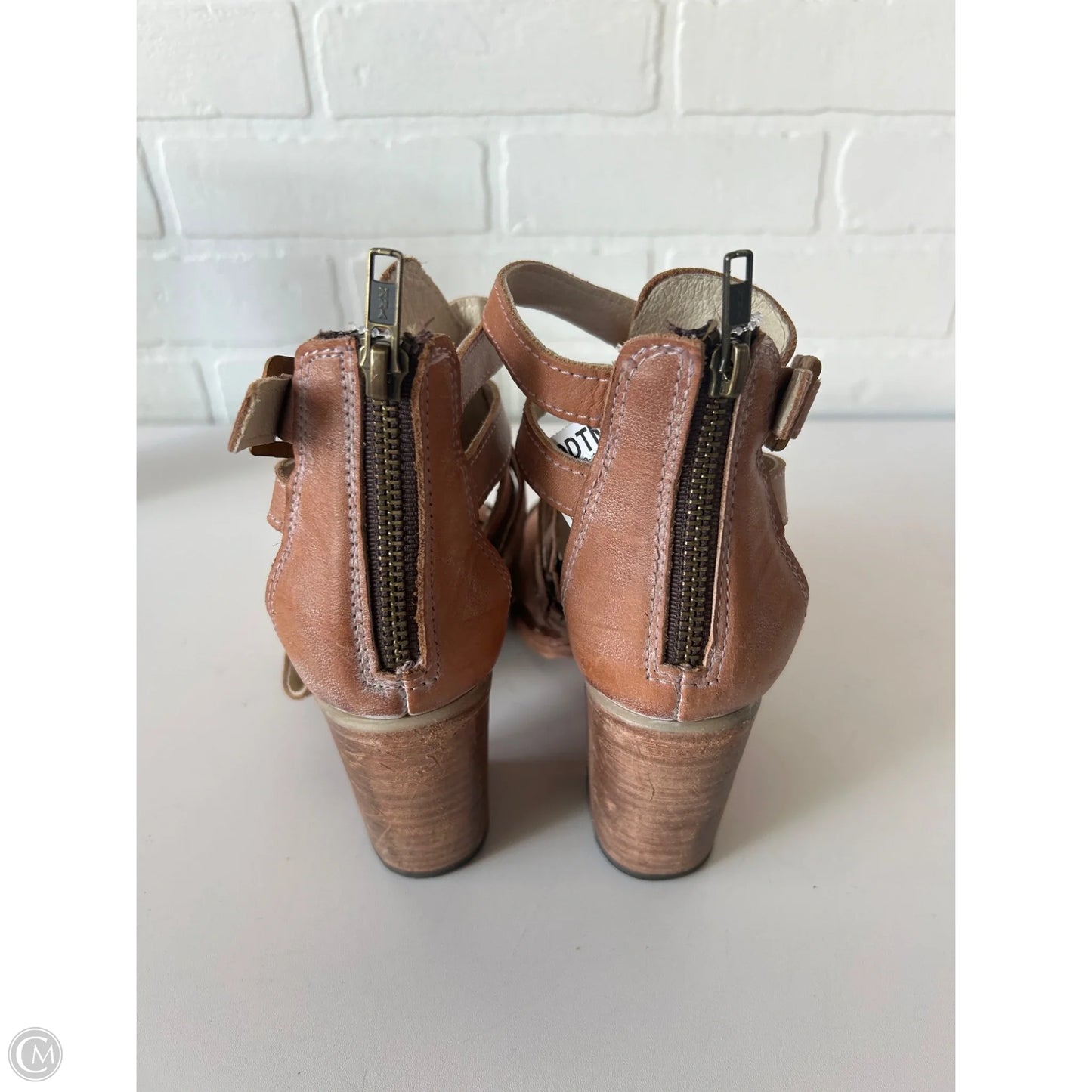 Sandals Heels Block By Freebird In Brown, Size: 7