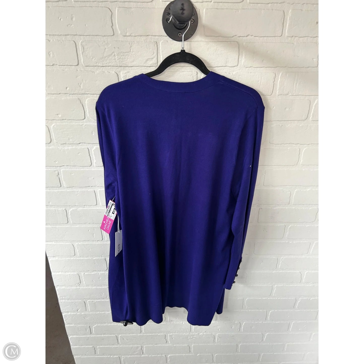 Sweater Cardigan By Chicos In Purple, Size: Xl