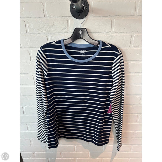 Top Long Sleeve By Lands End In Blue & Cream, Size: M