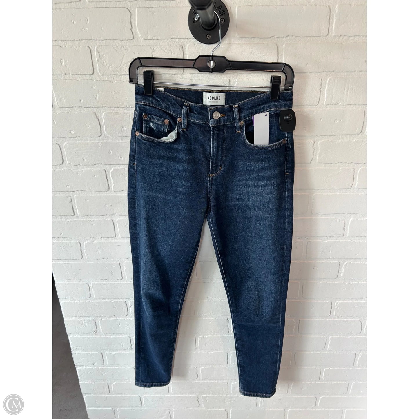 Jeans Skinny By Agolde In Blue Denim, Size: 0