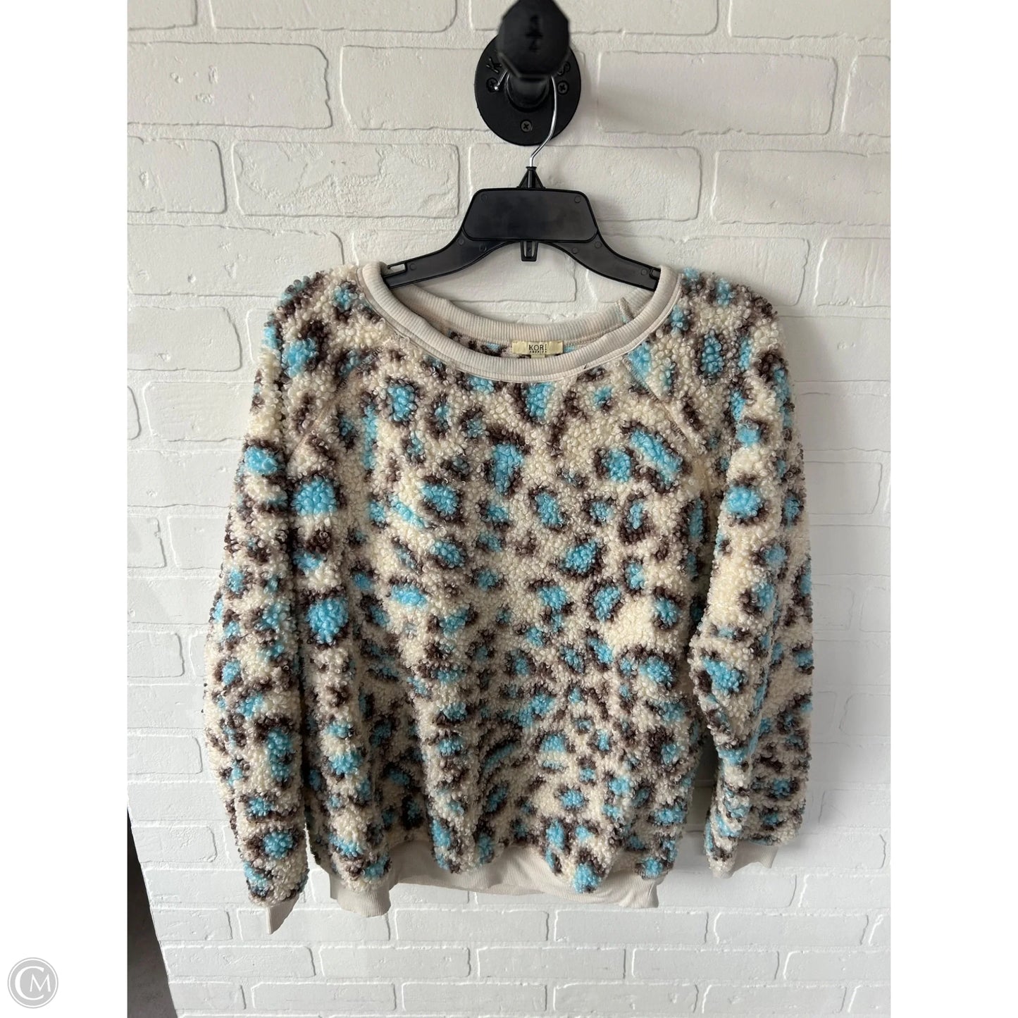 Sweater By Kori America In Blue & Cream, Size: S